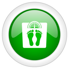 Aufkleber - Green glossy round web weight vector icon