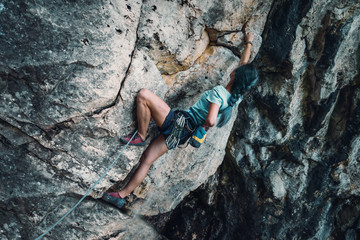 Poster - Climber with chalk magnesium