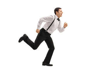 Wall Mural - Well-dressed man running