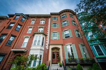 Canvas Print - Houses in Bunker Hill, Charlestown, Boston, Massachusetts.