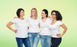 © Syda Productions - group of happy different women in white t-shirts