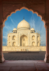 Wall Mural - Taj Mahal India, Agra. 7 world wonders. Beautiful Tajmahal trave