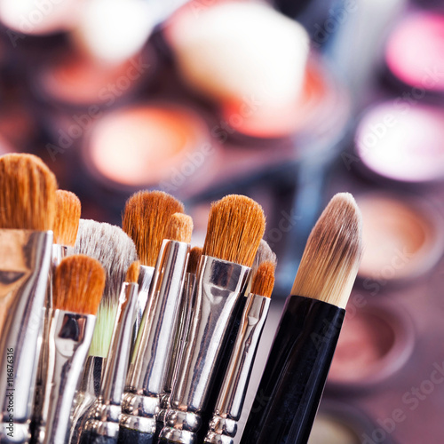 Fotografie, Obraz Set of professional make-up brushes and tools