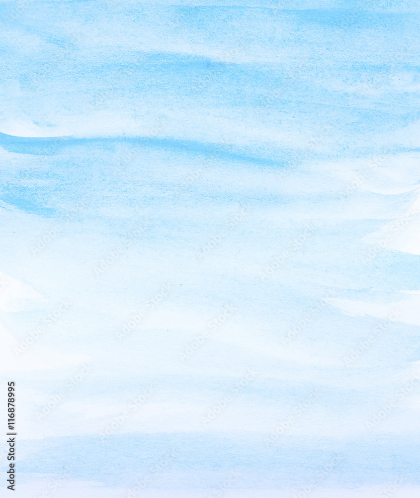 abstract blue watercolor background with hand painted brush strokes ...