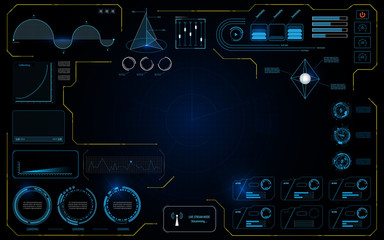 Poster - hud interface ui data technology working screen infographic design concept background
