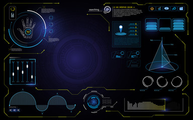 Poster - abstract hud ui interface data computer technology screen concept background design