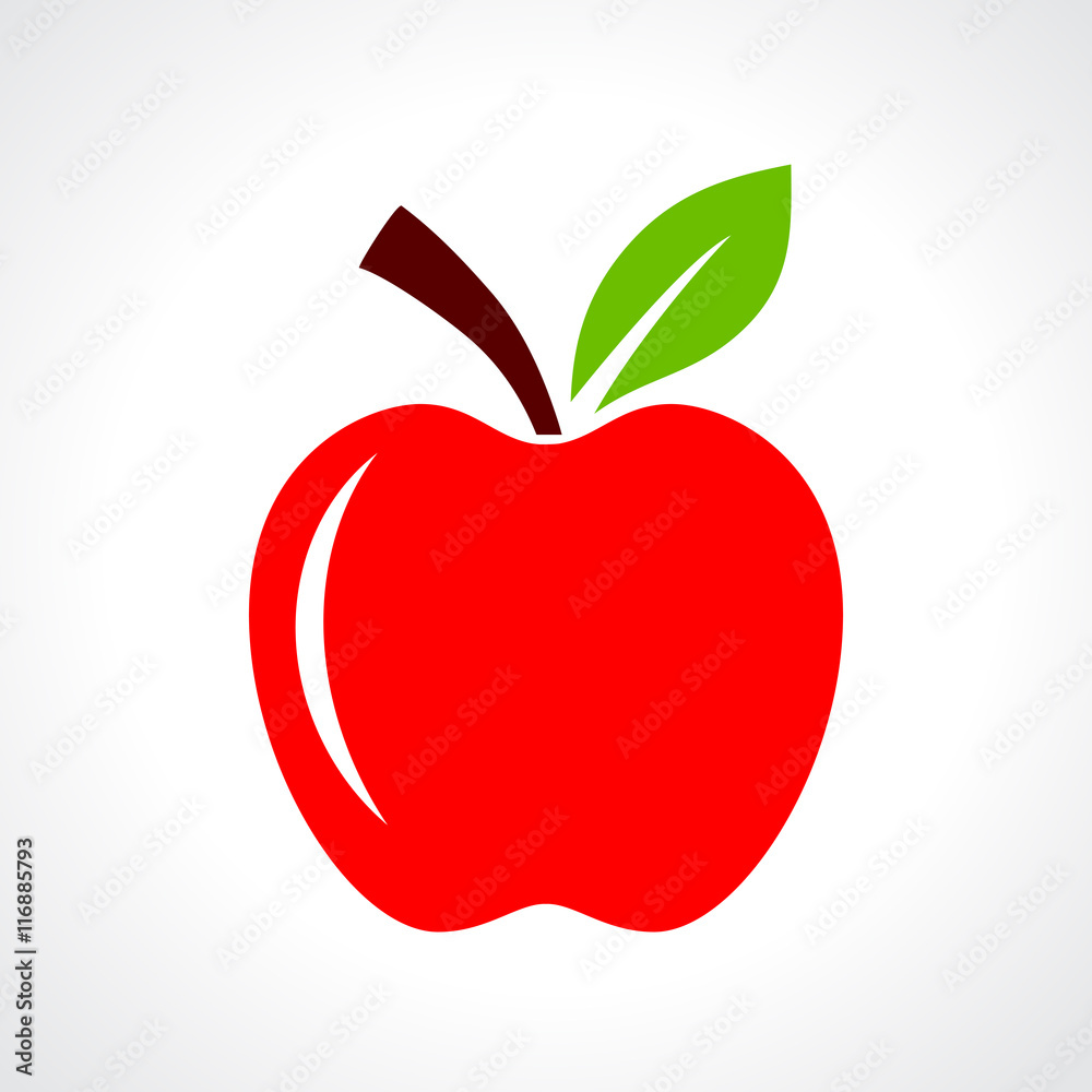 Red apple vector illustration Stock Vector | Adobe Stock