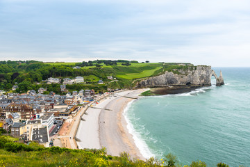 Poster - View to Etretat, France from above