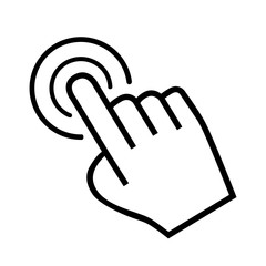 large cursor hand icon on white background