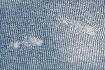 Poster - tear on blue jeans for pattern and background