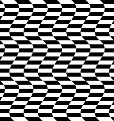 Poster - Repeatable distorted pattern with rectangles, black and white te