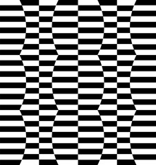 Poster - Repeatable distorted pattern with rectangles, black and white te