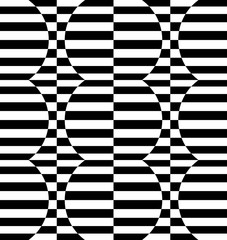 Poster - Repeatable distorted pattern with rectangles, black and white te