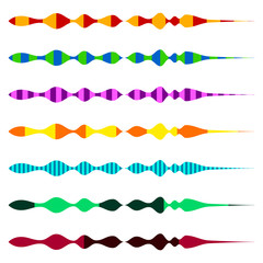 Poster - Horizontal line dividers. Set of colorful (duotone) straight lin