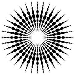 Poster - Circular motif element. Radial dotted lines with irregular profi