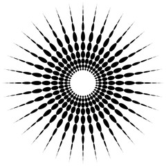 Poster - Circular motif element. Radial dotted lines with irregular profi