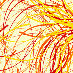 Poster - Artistic pattern with random, chaotic curved lines, distorted as
