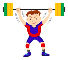 Poster - Man doing weightlifting on white