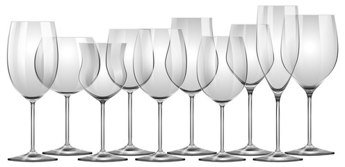 Wall Mural - Wine glasses in different sizes