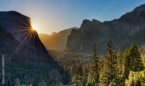 Crack of dawn at Yosemite Valley Canvas Print