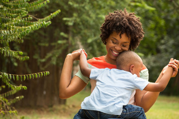 African American Mother and Son