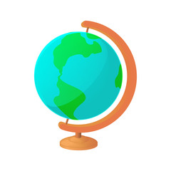 Poster - Globe icon in cartoon style isolated on white background. Geography symbol