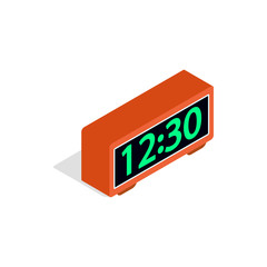 Poster - Digital clock icon in isometric 3d style isolated on white background