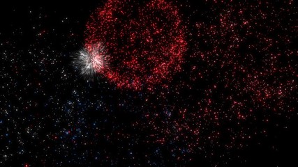 Wall Mural - loopable red, white and blue firework. perfect for your 4th of july or new year celebration.