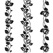 Rose tattoo stencil, lace or pattern brushes elements.