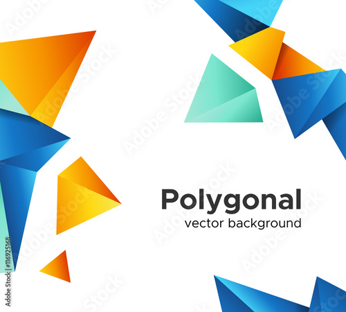 Colorful Vector Background With Vibrant Blue Orange Polygonal