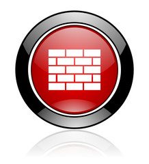 Aufkleber - Red glossy firewall vector icon.