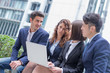 © ryanking999 - businesspeople are looking tablet meeting