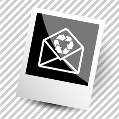 Poster - mail with recycle symbol.