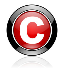 Poster - Red round vector icon