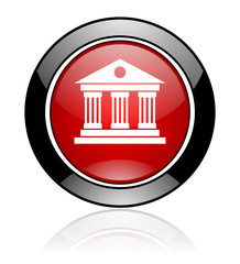 Aufkleber - Round red and black glossy museum vector icon