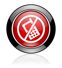 Poster - Round red and black glossy no phone vector icon