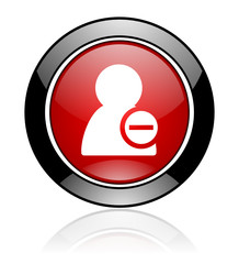 Poster - Modern design red and black round remove contact vector icon