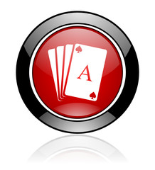 Poster - Modern design red and black round glossy  casino vector icon 
