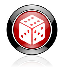 Poster - Modern design red and black round glossy  casino vector icon 