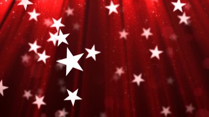 Wall Mural - loopable background of stars rising through glittering rays of light. great for the 4th of july or c
