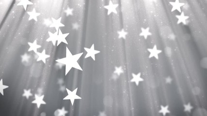 Wall Mural - loopable background of stars rising through glittering rays of light. great for the 4th of july or c