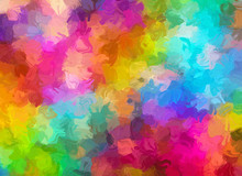 Abstract Pattern From Multicolored Watercolor Backgrounds