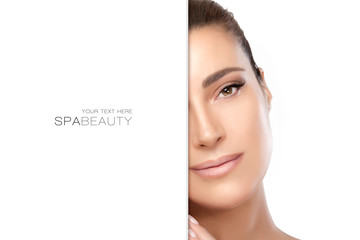 Wall Mural - natural young woman half face. spa beauty concept