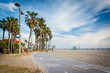 Bike path along the beach in Venice Beach, Los Angeles, Californ