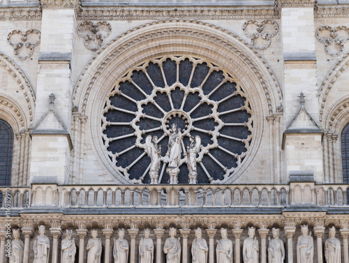 Plakat Szczegółowości Notre Dame de Paris, Francja. (Katedra Notre Dame)