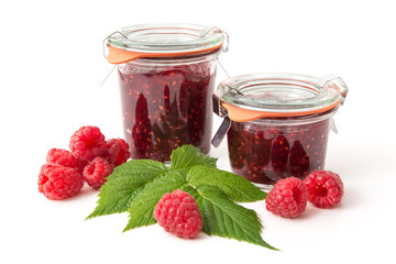 Poster - Himbeeren und Himbeermarmelade