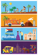 © rexandpan - Flat design, the Philippines's landmarks and icons