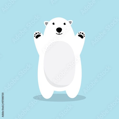 Polar Bear Cartoon Character A Cute Polar Bear Standing On Blue Background Flat Design Vector Illustration Buy This Stock Vector And Explore Similar Vectors At Adobe Stock Adobe Stock