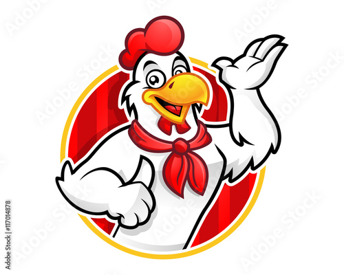 Chicken Logo Chicken Mascot Chicken Character Suitable For Restaurant Logo Vector Of Chicken Character Wall Mural Ednal