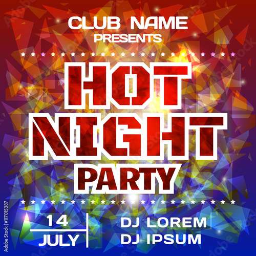 Hot Night Party Bright Poster Background Template Dj Poster Mockup Festival Banner Design Vector Buy This Stock Vector And Explore Similar Vectors At Adobe Stock Adobe Stock